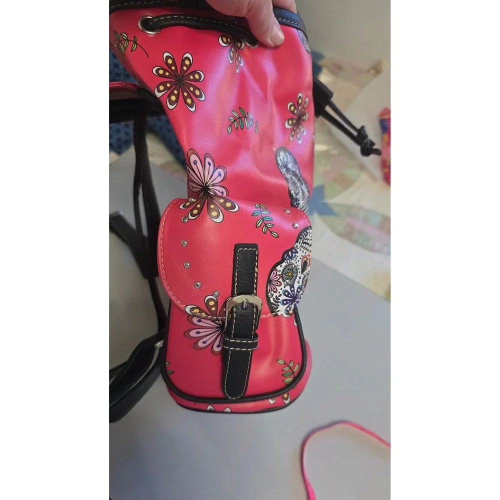 Unbranded Sugar Skull Backpack Women Medium Pink NWOT